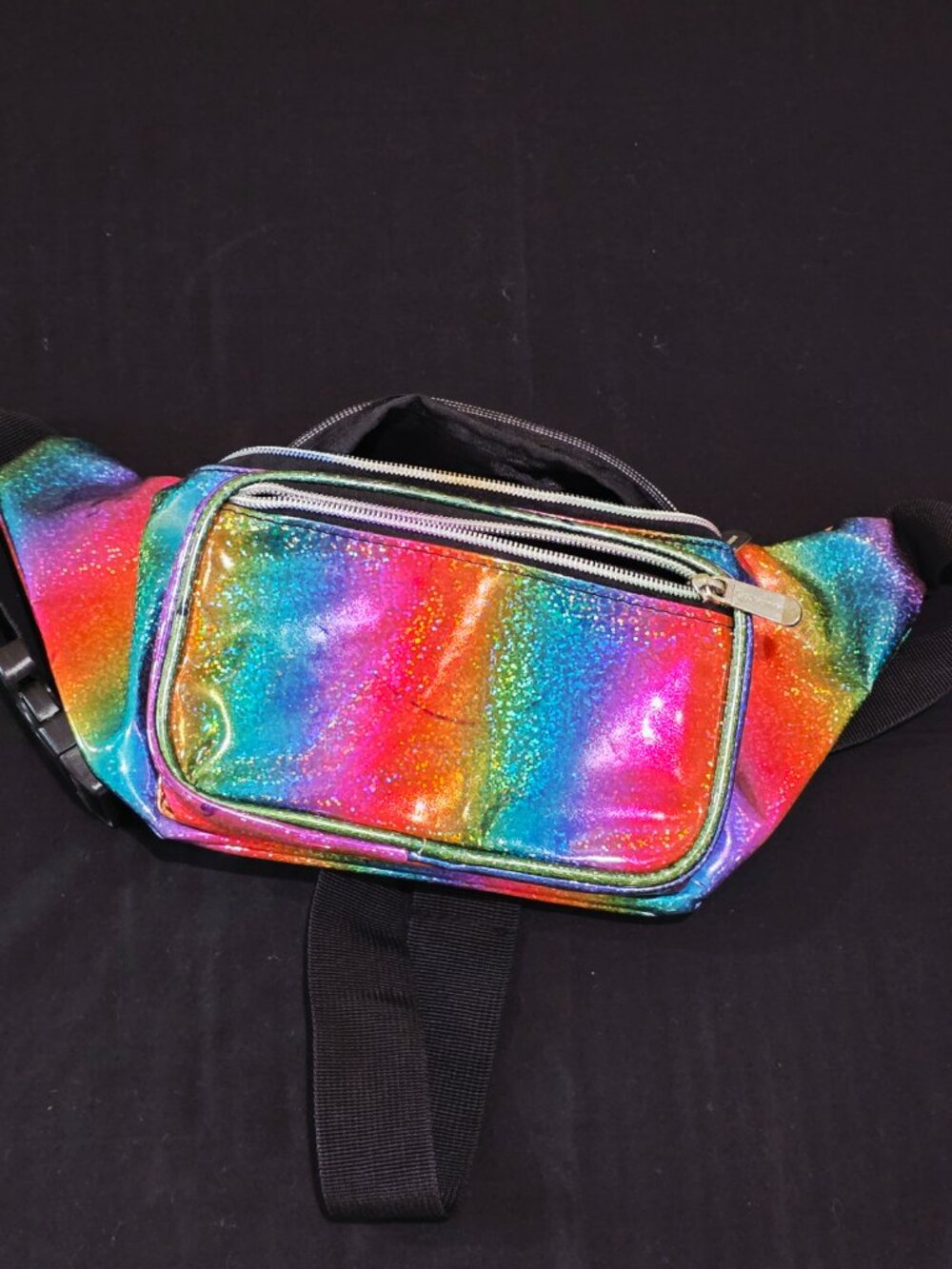 Holographic Rainbow Rave Fanny Belt Pack SoJourner Bags Sparkle Vinyl Bag
